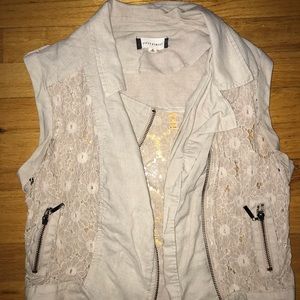 Tan cropped vest